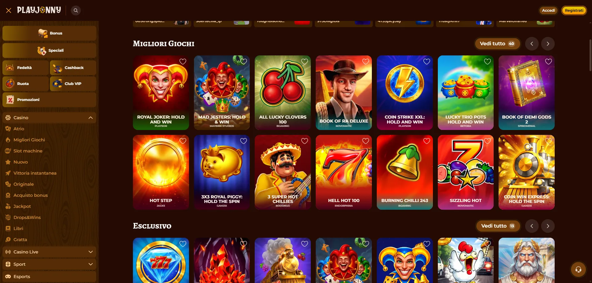 Cosa trovi nel live casino di Play Jonny?