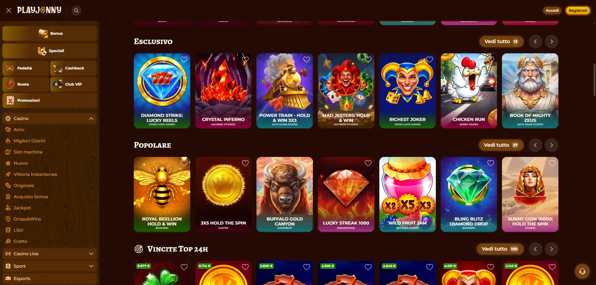 Il casin&ograve; dal vivo su PlayJonny: la vera esperienza da casin&ograve;